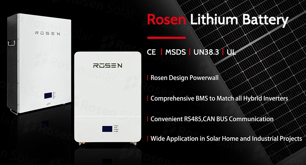 Rosen Lithium Solar Battery 48V 50ah 100ah Li Ion Battery Cells Price