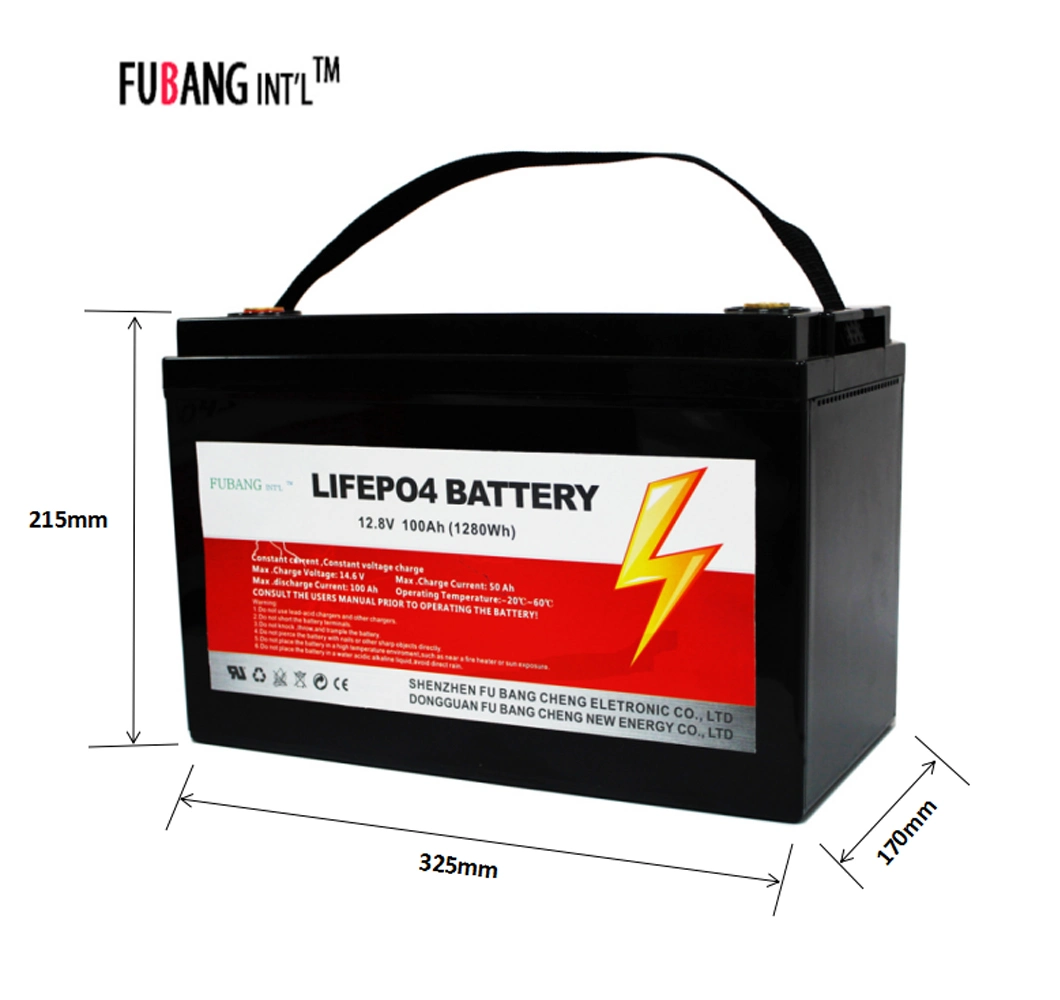 2000 Cycles Rechargeable LiFePO4 Battery Pack 12V100ah Energy Storage